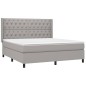 vidaXL Cama box spring con colchón tela gris claro 160x200 cm vidaXL Cama box spring con colchón tela gris claro 160x200 cm