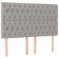 vidaXL Cama box spring con colchón tela gris claro 160x200 cm vidaXL Cama box spring con colchón tela gris claro 160x200 cm