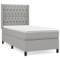 vidaXL Cama box spring con colchón tela gris claro 90x200 cm vidaXL Cama box spring con colchón tela gris claro 90x200 cm