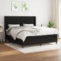vidaXL Cama box spring con colchón tela negro 160x200 cm