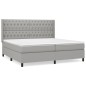 vidaXL Cama box spring con colchón tela gris claro 200x200 cm vidaXL Cama box spring con colchón tela gris claro 200x200 cm
