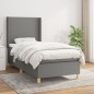 vidaXL Cama box spring con colchón tela gris oscuro 80x200 cm vidaXL Cama box spring con colchón tela gris oscuro 80x200 cm