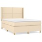 vidaXL Cama box spring con colchón tela color crema 140x200 cm vidaXL Cama box spring con colchón tela color crema 140x200 cm