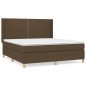 vidaXL Cama box spring con colchón tela marrón oscuro 160x200 cm