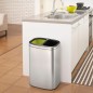 EKO Cubo de basura abierto OLI-Cube 2x20 L plateado mate EKO Cubo de basura abierto OLI-Cube 2x20 L plateado mate