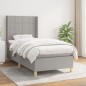 vidaXL Cama box spring con colchón tela gris claro 90x190 cm vidaXL Cama box spring con colchón tela gris claro 90x190 cm