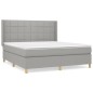vidaXL Cama box spring con colchón tela gris claro 160x200 cm vidaXL Cama box spring con colchón tela gris claro 160x200 cm