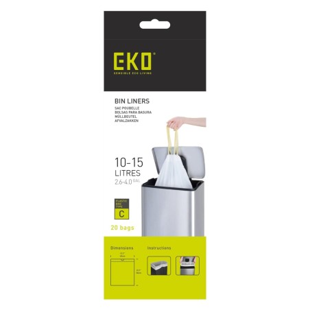 EKO Set de bolsas de basura "C" 10-15 L 24x20 piezas blanco