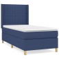 vidaXL Cama box spring con colchón tela azul 90x190 cm vidaXL Cama box spring con colchón tela azul 90x190 cm