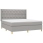 vidaXL Cama box spring con colchón tela gris claro 180x200 cm