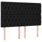 vidaXL Cama box spring con colchón tela negro 140x200 cm