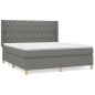 vidaXL Cama box spring con colchón tela gris oscuro 160x200 cm vidaXL Cama box spring con colchón tela gris oscuro 160x200 cm
