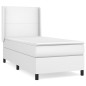 vidaXL Cama box spring con colchón cuero sintético blanco 90x190 cm vidaXL Cama box spring con colchón cuero sintético blanco 90x190 cm