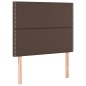 vidaXL Cama box spring con colchón cuero sintético marrón 90x200 cm vidaXL Cama box spring con colchón cuero sintético marrón 90x200 cm