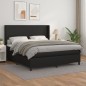 vidaXL Cama box spring con colchón cuero sintético negro 180x200 cm