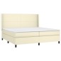vidaXL Cama box spring con colchón cuero sintético crema 200x200 cm vidaXL Cama box spring con colchón cuero sintético crema 200x200 cm