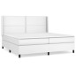 vidaXL Cama box spring con colchón cuero sintético blanco 200x200 cm vidaXL Cama box spring con colchón cuero sintético blanco 200x200 cm