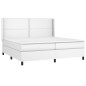 vidaXL Cama box spring con colchón cuero sintético blanco 200x200 cm vidaXL Cama box spring con colchón cuero sintético blanco 200x200 cm