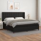 vidaXL Cama box spring con colchón cuero sintético negro 200x200 cm vidaXL Cama box spring con colchón cuero sintético negro 200x200 cm