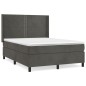 vidaXL Cama box spring con colchón terciopelo gris oscuro 140x190 cm vidaXL Cama box spring con colchón terciopelo gris oscuro 140x190 cm