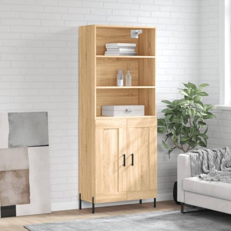 vidaXL Aparador alto madera contrachapada color roble 69,5x34x180 cm