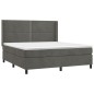 vidaXL Cama box spring con colchón terciopelo gris oscuro 160x200 cm