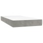 vidaXL Cama box spring con colchón terciopelo gris claro 90x190 cm vidaXL Cama box spring con colchón terciopelo gris claro 90x190 cm