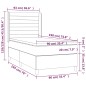 vidaXL Cama box spring con colchón terciopelo gris claro 90x190 cm vidaXL Cama box spring con colchón terciopelo gris claro 90x190 cm