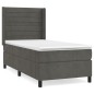 vidaXL Cama box spring con colchón terciopelo gris oscuro 90x200 cm vidaXL Cama box spring con colchón terciopelo gris oscuro 90x200 cm