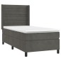 vidaXL Cama box spring con colchón terciopelo gris oscuro 90x200 cm vidaXL Cama box spring con colchón terciopelo gris oscuro 90x200 cm