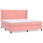 vidaXL Cama box spring con colchón terciopelo rosa 200x200 cm vidaXL Cama box spring con colchón terciopelo rosa 200x200 cm