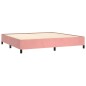 vidaXL Cama box spring con colchón terciopelo rosa 200x200 cm vidaXL Cama box spring con colchón terciopelo rosa 200x200 cm