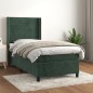 vidaXL Cama box spring con colchón terciopelo verde oscuro 100x200 cm vidaXL Cama box spring con colchón terciopelo verde oscuro 100x200 cm