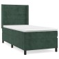 vidaXL Cama box spring con colchón terciopelo verde oscuro 100x200 cm vidaXL Cama box spring con colchón terciopelo verde oscuro 100x200 cm