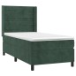vidaXL Cama box spring con colchón terciopelo verde oscuro 100x200 cm vidaXL Cama box spring con colchón terciopelo verde oscuro 100x200 cm