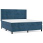 vidaXL Cama box spring con colchón terciopelo azul oscuro 160x200 cm vidaXL Cama box spring con colchón terciopelo azul oscuro 160x200 cm