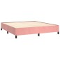 vidaXL Cama box spring con colchón terciopelo rosa 180x200 cm vidaXL Cama box spring con colchón terciopelo rosa 180x200 cm