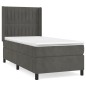 vidaXL Cama box spring con colchón terciopelo gris oscuro 90x190 cm vidaXL Cama box spring con colchón terciopelo gris oscuro 90x190 cm