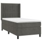 vidaXL Cama box spring con colchón terciopelo gris oscuro 90x190 cm vidaXL Cama box spring con colchón terciopelo gris oscuro 90x190 cm