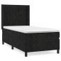 vidaXL Cama box spring con colchón terciopelo negro 100x200 cm vidaXL Cama box spring con colchón terciopelo negro 100x200 cm