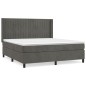 vidaXL Cama box spring con colchón terciopelo gris oscuro 160x200 cm vidaXL Cama box spring con colchón terciopelo gris oscuro 160x200 cm