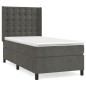 vidaXL Cama box spring con colchón terciopelo gris oscuro 100x200 cm vidaXL Cama box spring con colchón terciopelo gris oscuro 100x200 cm
