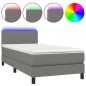 vidaXL Cama box spring con colchón y LED tela gris oscuro 80x200 cm vidaXL Cama box spring con colchón y LED tela gris oscuro 80x200 cm