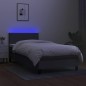 vidaXL Cama box spring con colchón y LED tela gris oscuro 80x200 cm vidaXL Cama box spring con colchón y LED tela gris oscuro 80x200 cm