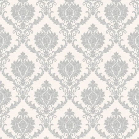 Noordwand Papel de pared Topchic Classic Ornaments gris claro