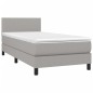 vidaXL Cama box spring colchón y luces LED tela gris claro 90x200 cm vidaXL Cama box spring colchón y luces LED tela gris claro 90x200 cm