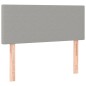 vidaXL Cama box spring colchón y luces LED tela gris claro 90x200 cm vidaXL Cama box spring colchón y luces LED tela gris claro 90x200 cm