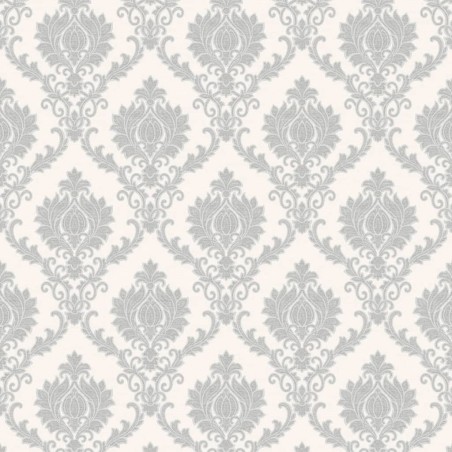 Noordwand Papel de pared Topchic Classic Ornaments gris claro