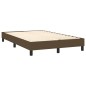 vidaXL Cama box spring con colchón y LED tela marrón oscuro 120x200 cm
