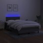 vidaXL Cama box spring con colchón y LED tela gris oscuro 120x200 cm vidaXL Cama box spring con colchón y LED tela gris oscuro 120x200 cm
